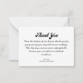 dank u bruiloft 4 foto's collage retro script notitiekaartje (Achterkant)