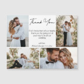 Dank u bruiloft 4 foto's collage stijlvolle magnee (Voorkant)