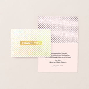 Dank u Bruiloft Blush Roze Polka Dots Luxe Folie Kaarten
