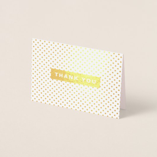 Dank u Bruiloft Blush Roze Polka Dots Luxe Folie Kaarten (Voorkant)