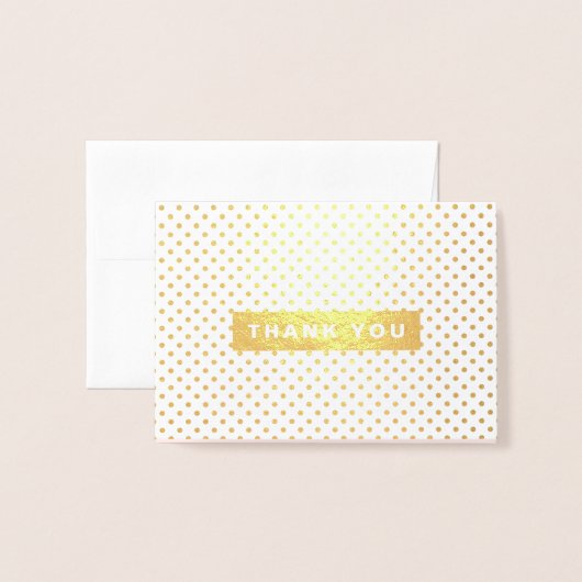 Dank u Bruiloft Blush Roze Polka Dots Luxe Folie Kaarten (Voorkant met envelop)