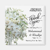 Dank u bruiloft boeket bloem Nikah Walima Magneet (Voorkant)