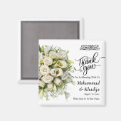 Dank u bruiloft boeket bloem Nikah Walima Magneet (Voorkant / Achterkant)