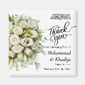 Dank u bruiloft boeket bloem Nikah Walima Magneet (Voorkant)