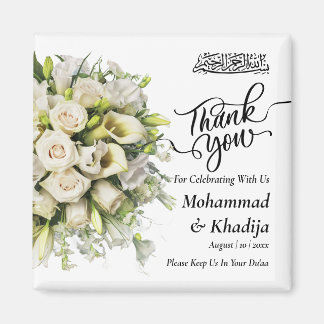 Dank u bruiloft boeket bloem Nikah Walima Magneet