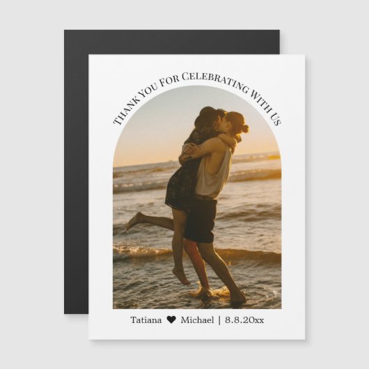 Dank u bruiloft boog foto magneet (Voorkant / Achterkant)