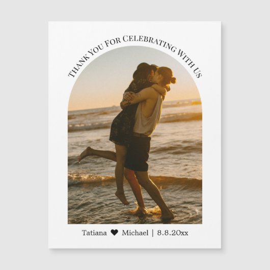 Dank u bruiloft boog foto magneet (Voorkant)