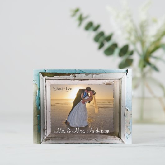 Dank u bruiloft Briefkaart Unique Lijst 4 (Staand voorkant)