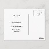 Dank u bruiloft briefkaarten met roze rozenbloemen (Achterkant)