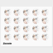 Dank u bruiloft bruid bruidegom terug Waterverf Ronde Sticker (Vel)