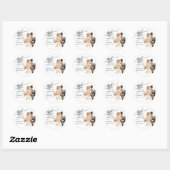Dank u bruiloft bruid bruidegom terug Waterverf Ronde Sticker (Vel)