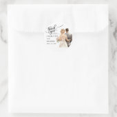 Dank u bruiloft bruid bruidegom terug Waterverf Ronde Sticker (Tas)