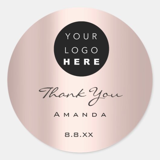 Dank u bruiloft bruids lief 16e Roos Logo Ronde Sticker (Voorkant)