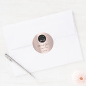 Dank u bruiloft bruids lief 16e Roos Logo Ronde Sticker (Envelop)