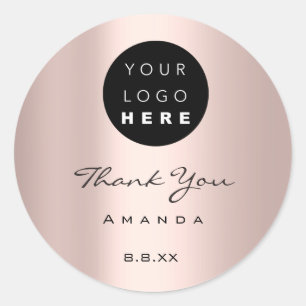 Dank u bruiloft bruids lief 16e Roos Logo Ronde Sticker