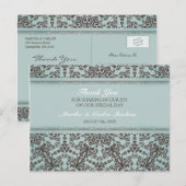 Dank u bruiloft Damask Briefkaart (Voorkant / Achterkant)