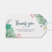 Dank u bruiloft Favor labels | Sappige bloemen Cadeaulabel (Voorkant (Horizontaal))