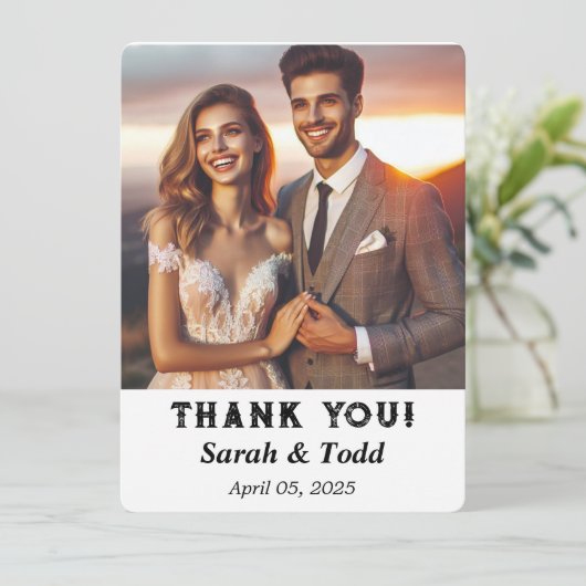 Dank u Bruiloft Flat Kaart (Staand voorkant)