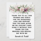 Dank u Bruiloft Flat Kaart (Achterkant)