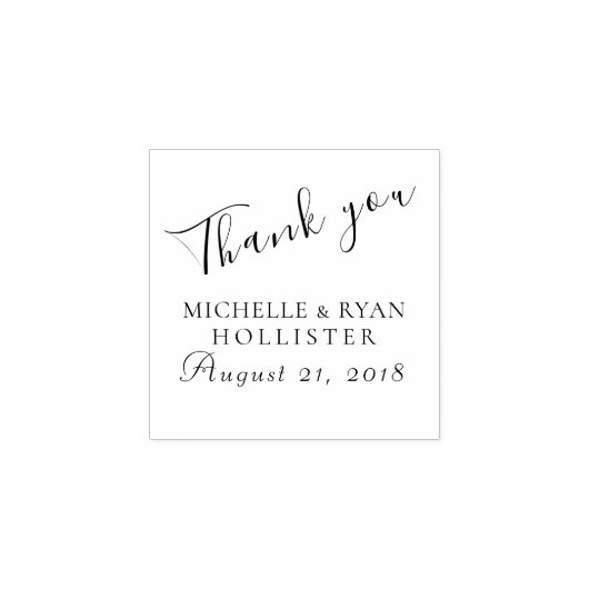 Dank u bruiloft gepersonaliseerd rubberstempel (Afrduk)