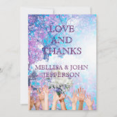 Dank u bruiloft gepersonaliseerde bruiloft uitnodi bedankkaart (Voorkant)