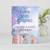 Dank u bruiloft gepersonaliseerde bruiloft uitnodi bedankkaart (Staand voorkant)