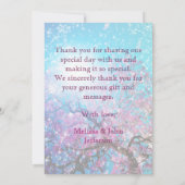 Dank u bruiloft gepersonaliseerde bruiloft uitnodi bedankkaart (Achterkant)