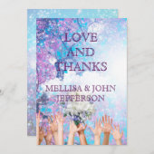 Dank u bruiloft gepersonaliseerde bruiloft uitnodi bedankkaart (Voorkant / Achterkant)