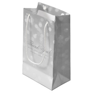 Dank u bruiloft gouden Bokeh Sparkle Lights Klein Cadeauzakje