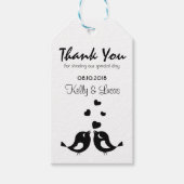Dank u bruiloft gunst Label met Tortelduifjes Cadeaulabel (Voorkant)