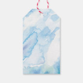 Dank u bruiloft gunst labels in blauwe waterverf cadeaulabel (Achterkant)