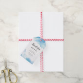 Dank u bruiloft gunst labels in blauwe waterverf cadeaulabel (Met Touw)