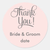 Dank u bruiloft gunst sticker (Voorkant)