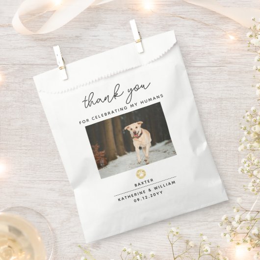 Dank u bruiloft huisdier foto poot afdrukken bedankzakje (Geknipt)