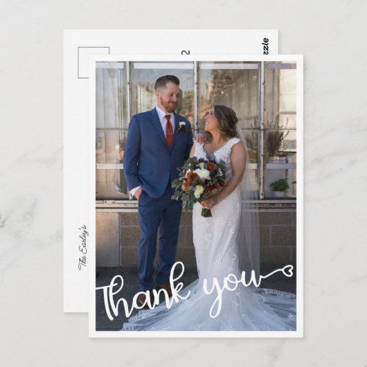 Dank u bruiloft Kaart (Voorkant / Achterkant)