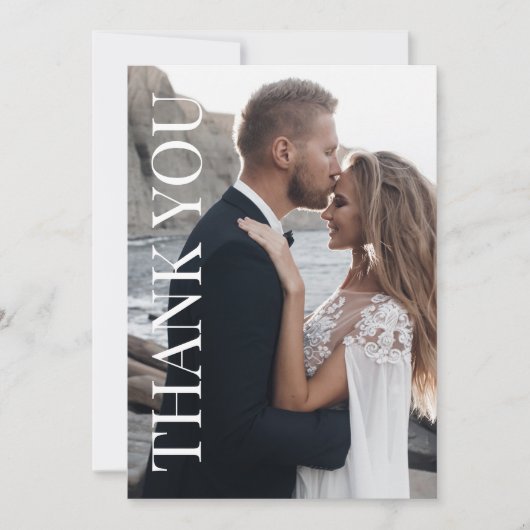 Dank u bruiloft Kaart met foto en bericht (Voorkant)