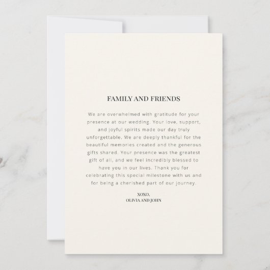 Dank u bruiloft Kaart met foto en bericht (Achterkant)