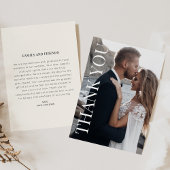 Dank u bruiloft Kaart met foto en bericht