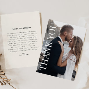 Dank u bruiloft Kaart met foto en bericht