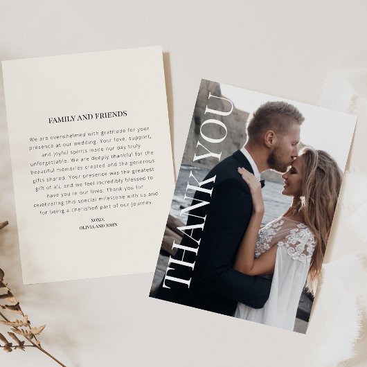 Dank u bruiloft Kaart met foto en bericht