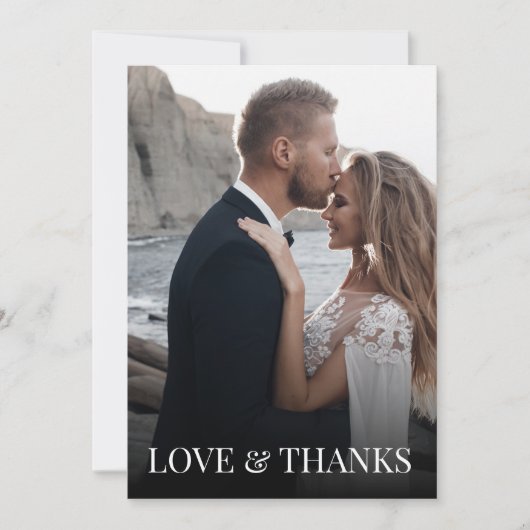 Dank u bruiloft Kaart met foto en bericht (Voorkant)