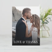 Dank u bruiloft Kaart met foto en bericht (Staand voorkant)