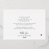 Dank u bruiloft moderne foto gouden folie kaart (Achterkant)