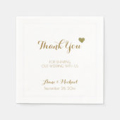 Dank-u bruiloft receptie feest servetten (Voorkant)