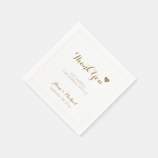 Dank-u bruiloft receptie feest servetten (Hoek)