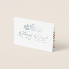 Dank u bruiloft romantische Rozen luxe Folie Kaarten