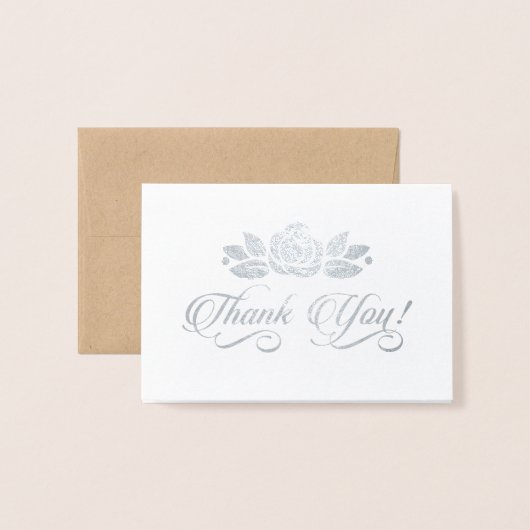 Dank u bruiloft romantische Rozen luxe Folie Kaarten (Voorkant met envelop)