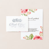 Dank u bruiloft romantische Rozen luxe Folie Kaarten (Display)