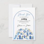 Dank u bruiloft Santorini Griekenland Bedankkaart (Voorkant)