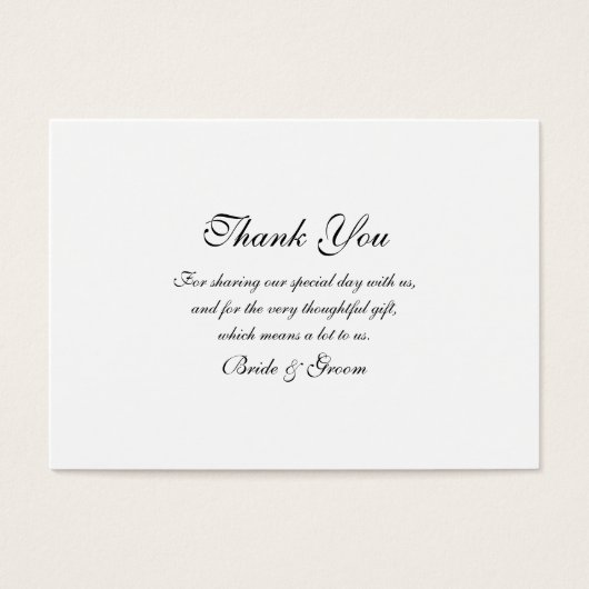 Dank u bruiloft sjabloon visitekaartje (Voorkant)